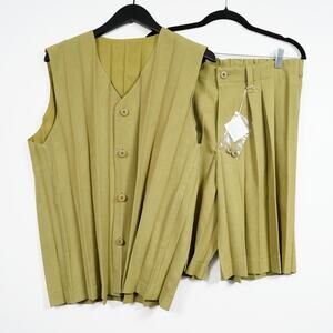 Homme Plisse Issey Miyake Edge Ensemble Vest Shorts Set Size 3 Pleats